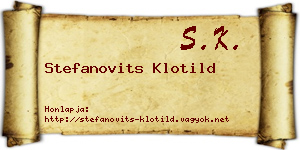 Stefanovits Klotild névjegykártya